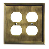 Switch plate Quadruple Receptacle - Contemporary Style