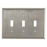 Switch Plate 3 Toggle Entries - Contemporary Style